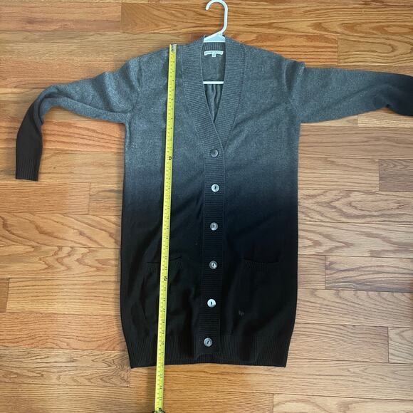 Vince Cashmere Ombre Cardigan Sweater Womens XS Black Gray Dyed Cozy Casual - Picture 7 of 7